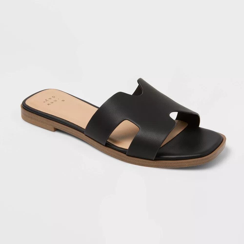 Women’s Nina Slide Sandals - A New Day - Black